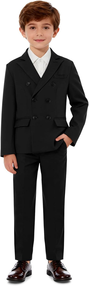 Boys 3 Piece Tuxedo Suit Kids Pants Set Wedding Outfits