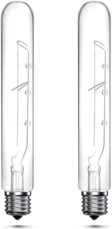 40 Watt T6.5 Refrigerator Light Bulb Dimmable, 120V Intermediate Base E17 Clear Appliance Bulb 5.4In T6.5 Exit Sign