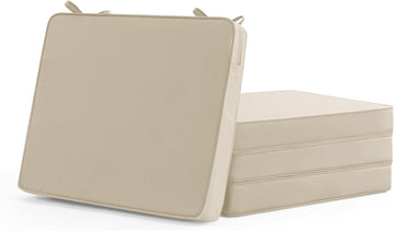 Outdoor Chair Cushions Set of 4: Waterproof & Fade Resistant Seat Cushion Furniture - 19 x 19 x 2 Inch Chair Pads