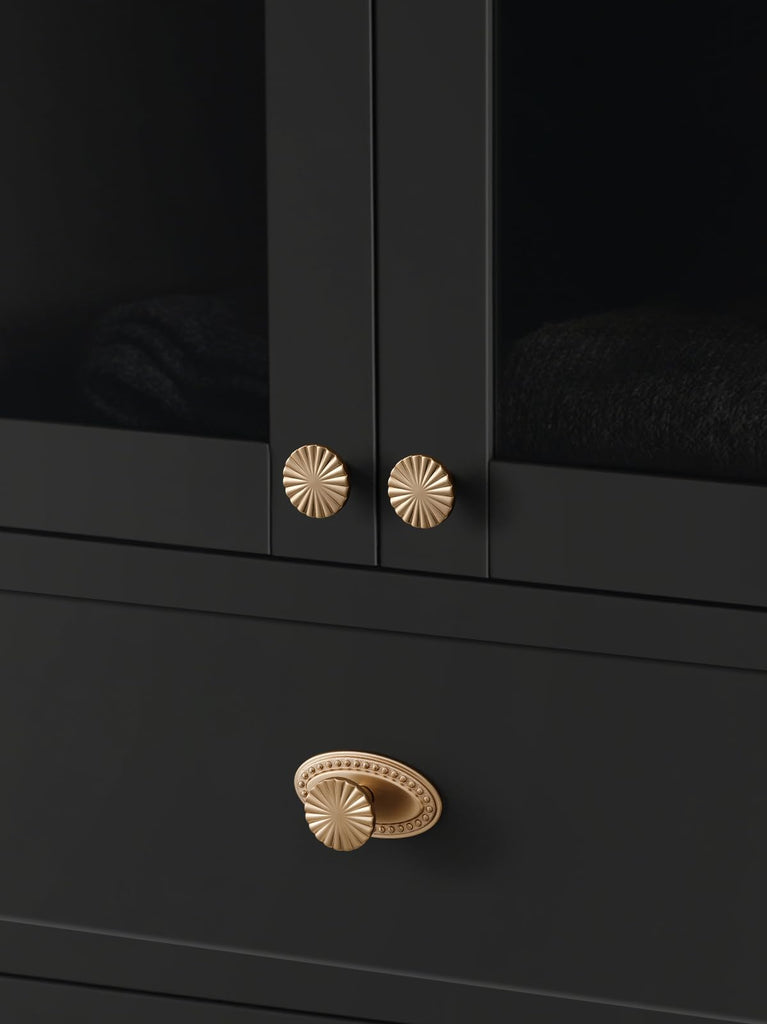 2 Pack Champagne Bronze Cabinet Knobs Flat Drawer Pulls Kitchen Cupboard Bathroom Dresser Cabinet Hardware Handles