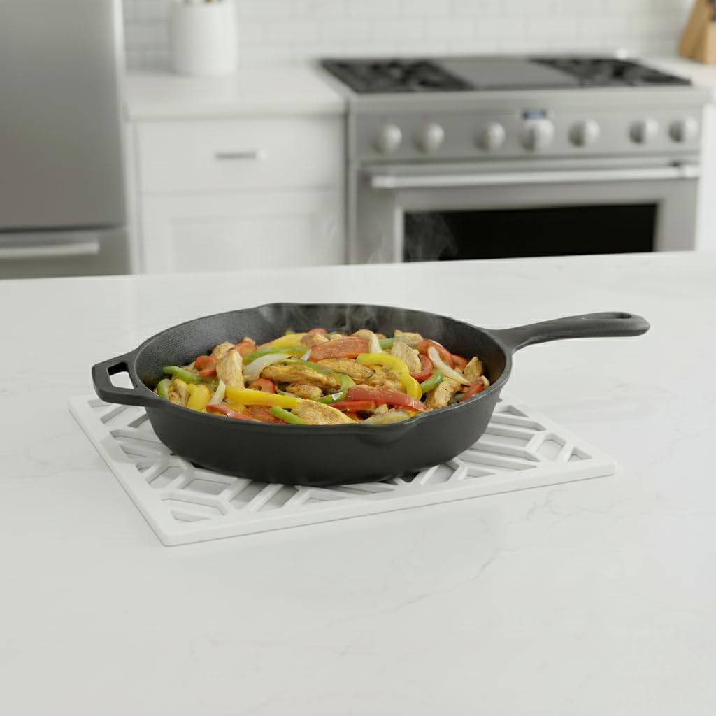 Extra Large, Thick, Silicone Trivet for Hot Dishes, Pots, and Pans, Heat Resistant Mat for Countertop, Hot Pad, Easy