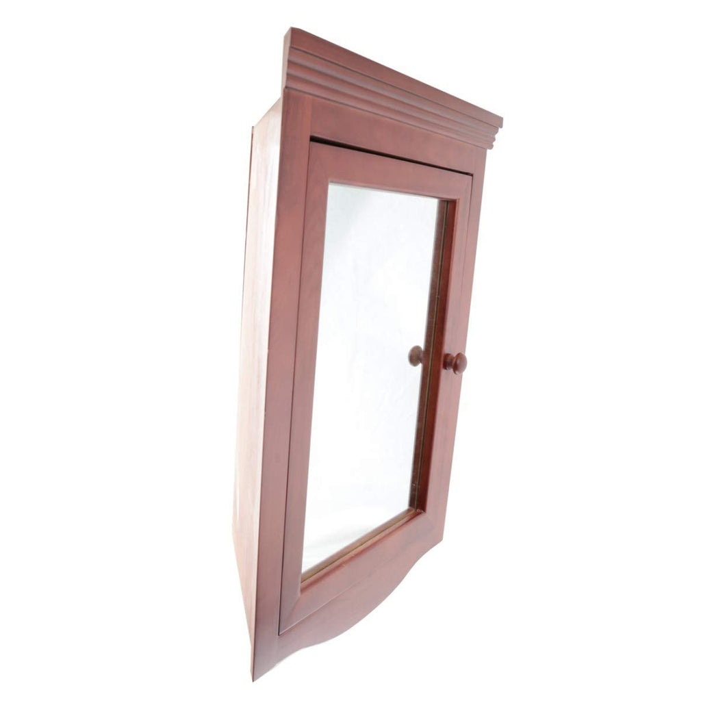 Supply Corner Medicine Cabinet with Mirror - Wall Mount Wooden Bathroom Medicine Cabinet - Double Shelf Storage