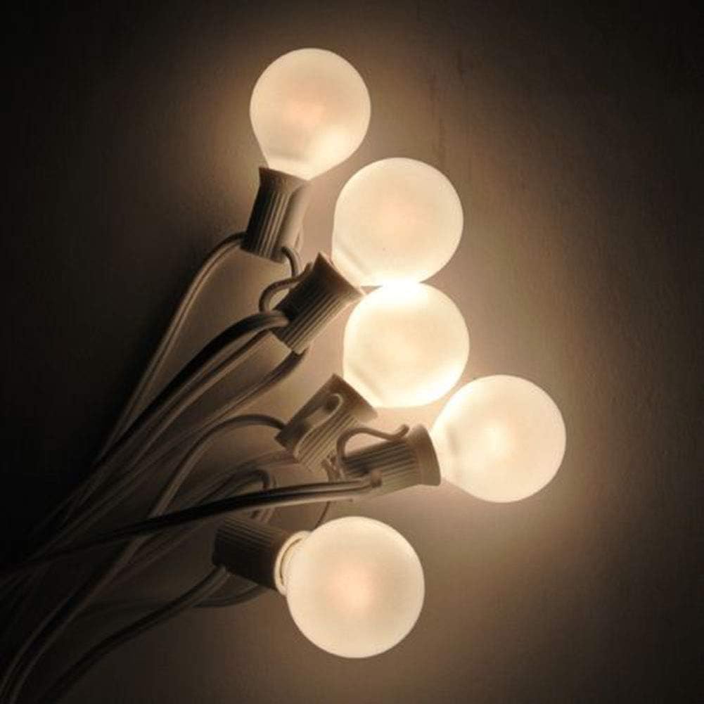 G40 Outdoor Globe Replacement Bulbs with Frosted White, 5 watts /110 volts/E12 Base