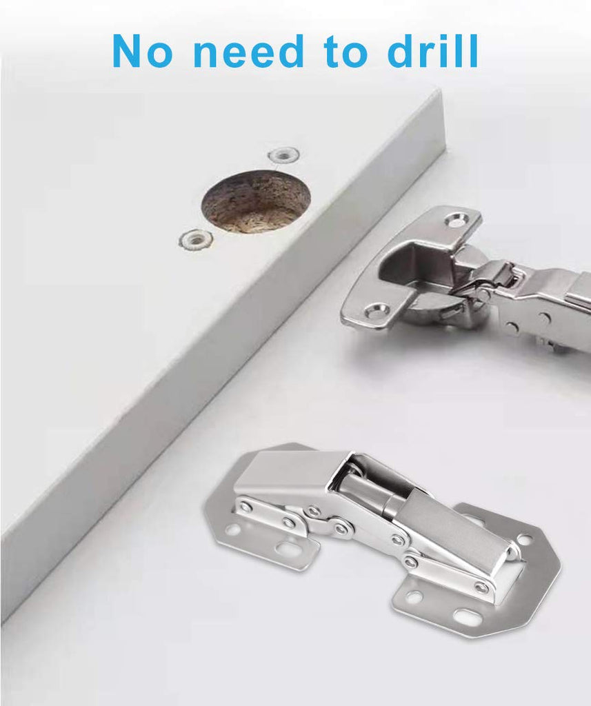 50-Pack Hidden Hinges for Cabinet Doors Frameless, Concealed Cabinet Hinge, 90 Degree Surface Mount Hinges