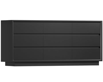 63" Dresser with 9 Drawers, Black Dresser with Metal Slide, Bedroom Dressers, Wood Dressers & Chests of Drawers