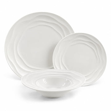 & Patterns Natural Waves Porcelain Dinnerware Set, 12-Piece for 4