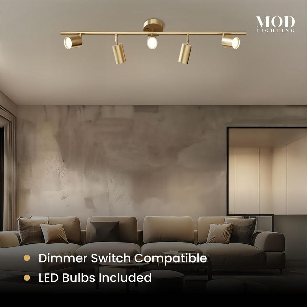 Harris | Modern Track Lights LED, Indoor Ceiling Light Fixture Island Ceiling Lighting, Solid Brass Light Fixture