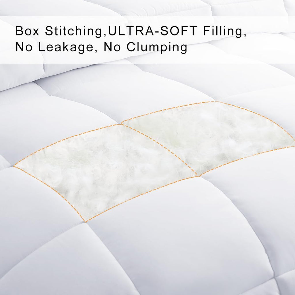 All-Season Queen Size Cooling Comforter Duvet Insert - White