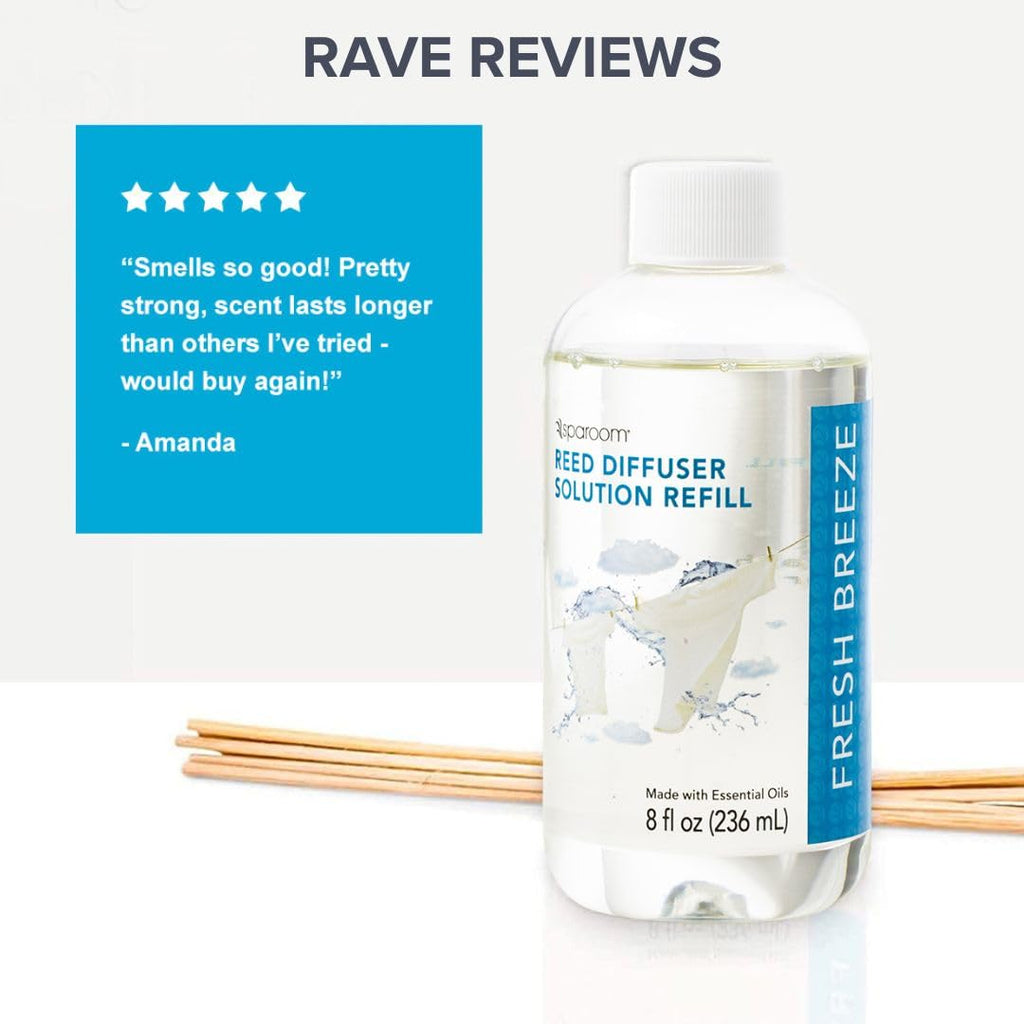 Reed Diffuser Oil Refill - Fresh Breeze Scent, 8oz Air Purifying Aroma for a Light and Open Feel, Ideal s or