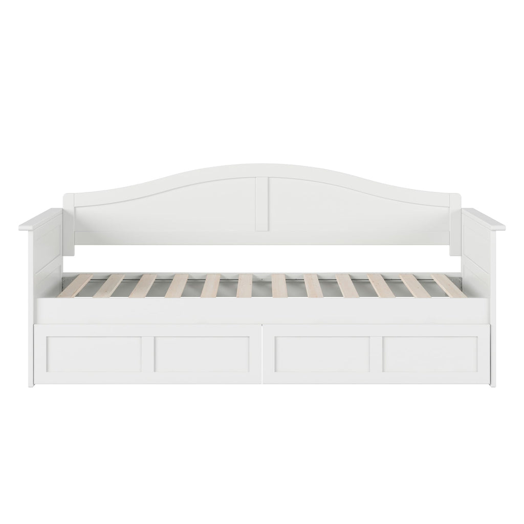 Acadia Twin Wood Daybed with 2 Storage Drawers, White
