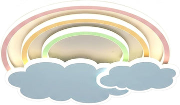 Modern Cloud Rainbow Flush Mount Ceiling Light for Kids Room Bedroom Nursery School Creative Blue Pink Acrylic Light
