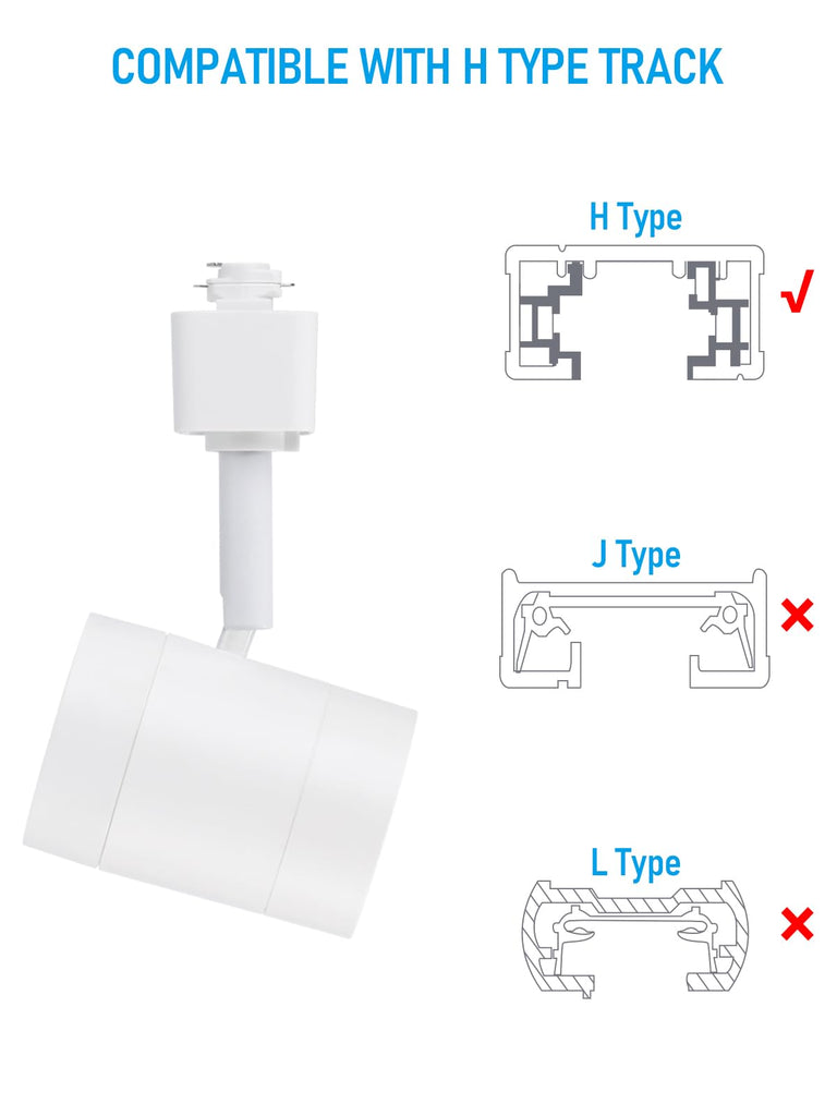 Studio Series 8.5W H Track Lighting Heads, 2700K, White
