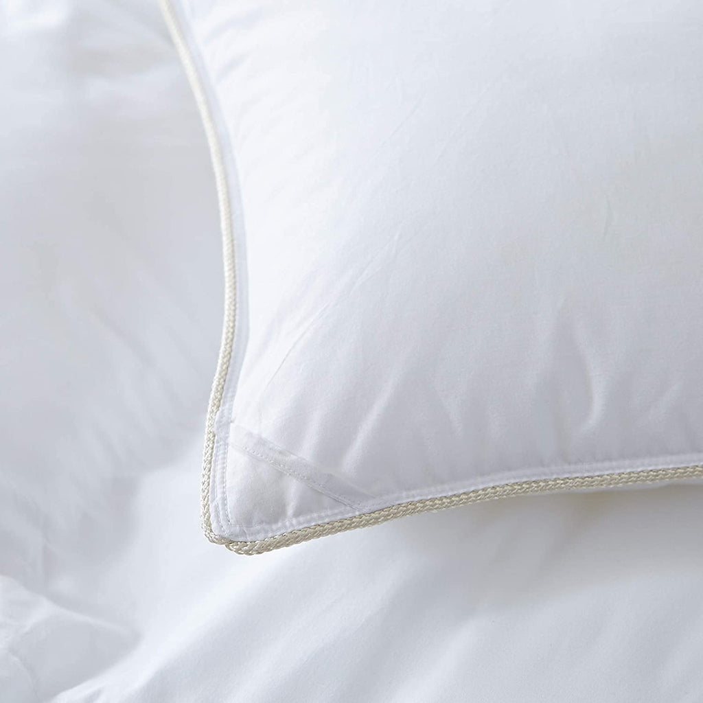 Luxurious Goose Down Feather Fiber Comforter Duvet Insert, Plain Solid Design, White 108 x 98, Premium Baffle Box