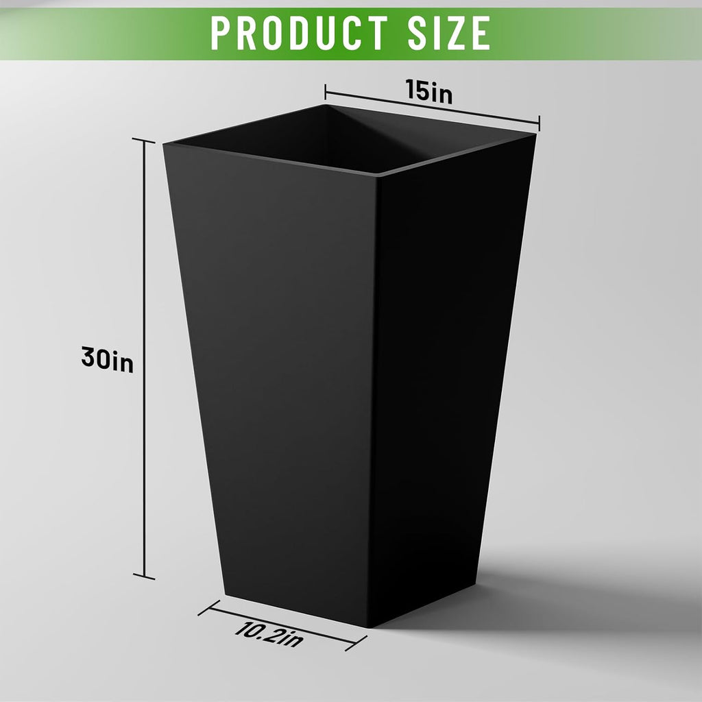 Taper Tall Planters 29 Inch Set of 2, Large Planter for Indoor Outdoor Plants, Modern Flower Pot Containers Large