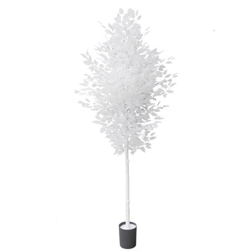7ft Artificial Large Ficus Trees, White