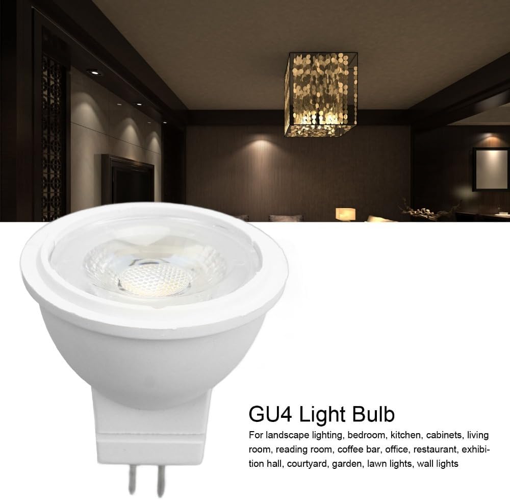 2 Pack MR11 GU4 LED Spotlight Bulbs, 3W 110V, 410 Lumens, 38° Beam Angle for Landscape, Kitchen, Cabinet