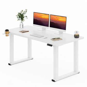 71x31'' Large 4 Leg Dual Motor White Standing Desk
