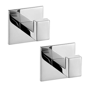 2PC Stainless Steel Bathroom Self Adhesive Towel Hook Hanger Chrome Finish Coat Hook Robe Hook Hanger Without