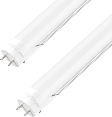 T8 LED Bulbs 4 Foot, 24W 3200LM 5000K Frosted Type A+B, 2Pack