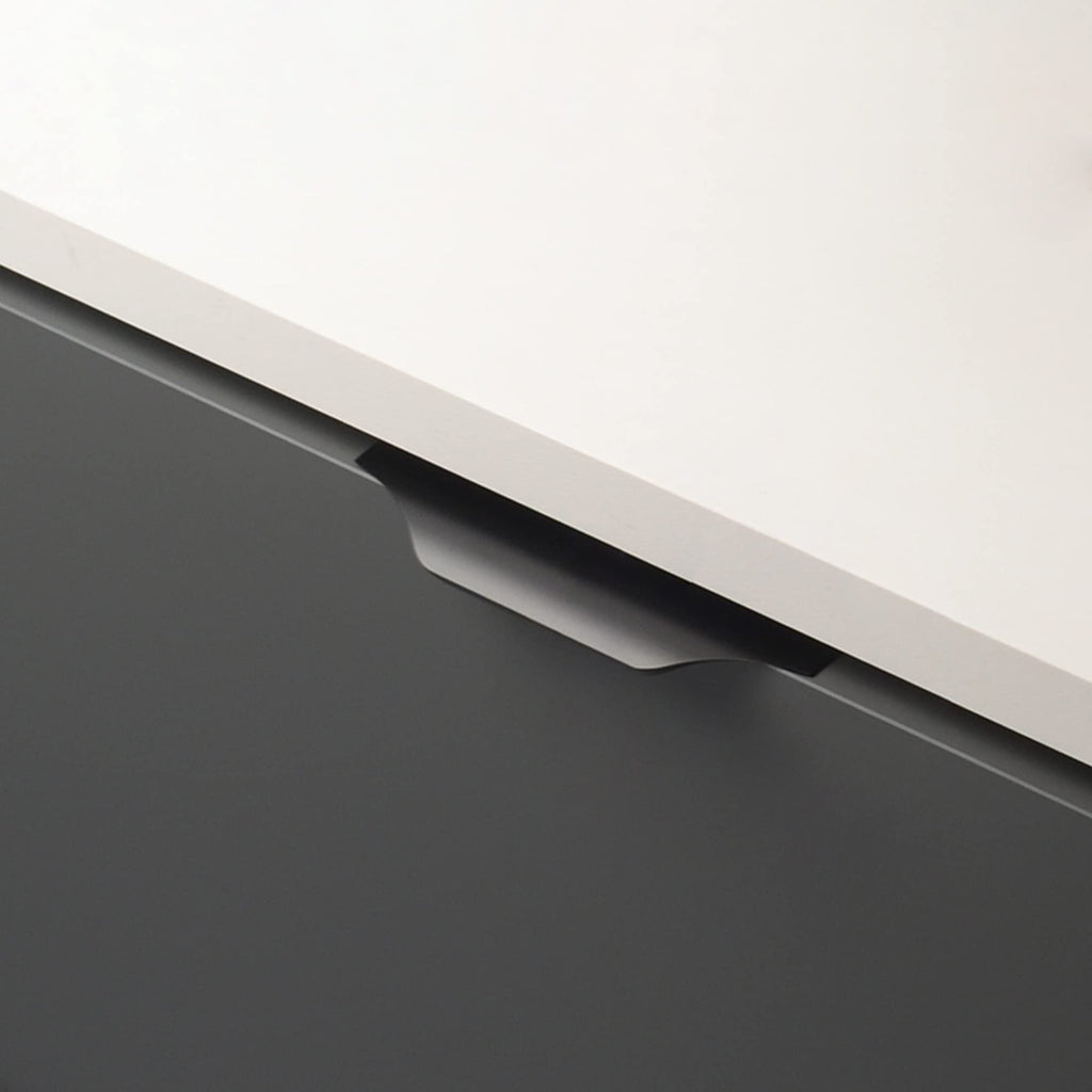 Edge Finger Tab Pull for cabinets Kitchen Concealed Drawer pulls Aluminum Flat Hidden Mount Door Long Handle 10 Pack