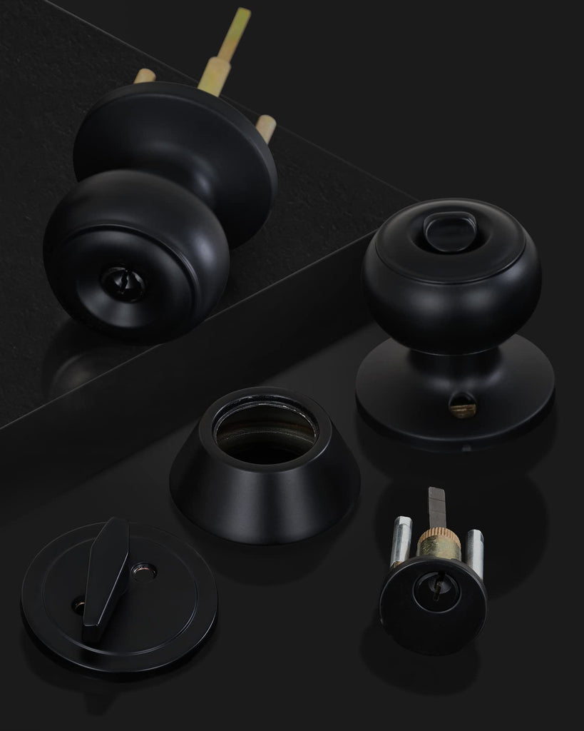 6 Sets) All Keyed Alike Entry Door Knobs and Single Cylinder Deadbolt Lock Combo Set, Security for Entrance and Front