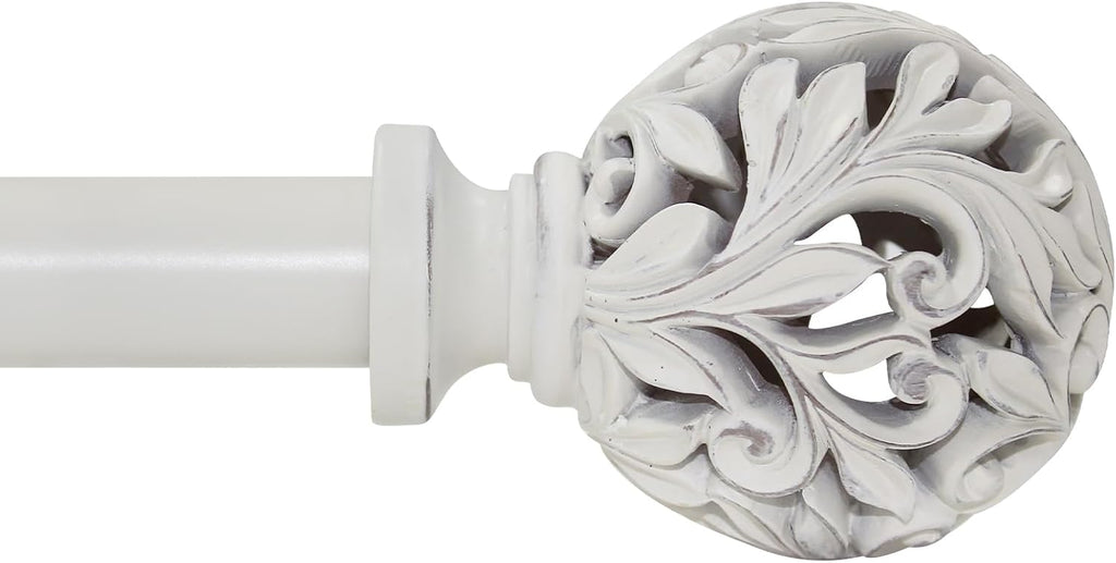 Heavy Duty Curtain Rod 18 to 64 inches (1.5-5.55 ft),1-Inch Diameter Adjustable Drapery Rod with Decorative Openwork