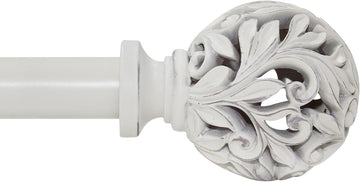 Heavy Duty Curtain Rod 18 to 64 inches (1.5-5.55 ft),1-Inch Diameter Adjustable Drapery Rod with Decorative Openwork