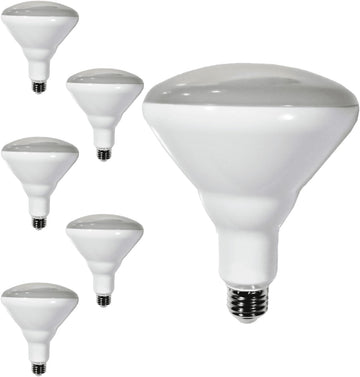 BR40 LED Light Bulb 9W 650 Lumen 3500K Neutral White E26 Medium Base Dimmable 120° Beam Angle Pack of 6- Indoor
