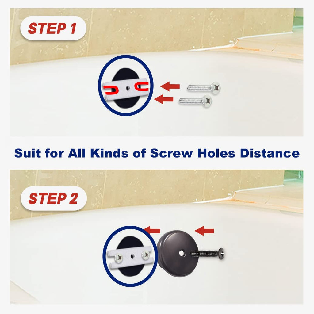 Single-Hole Bathtub Overflow Drain Cover Plate, Oil Rubbed Bronze