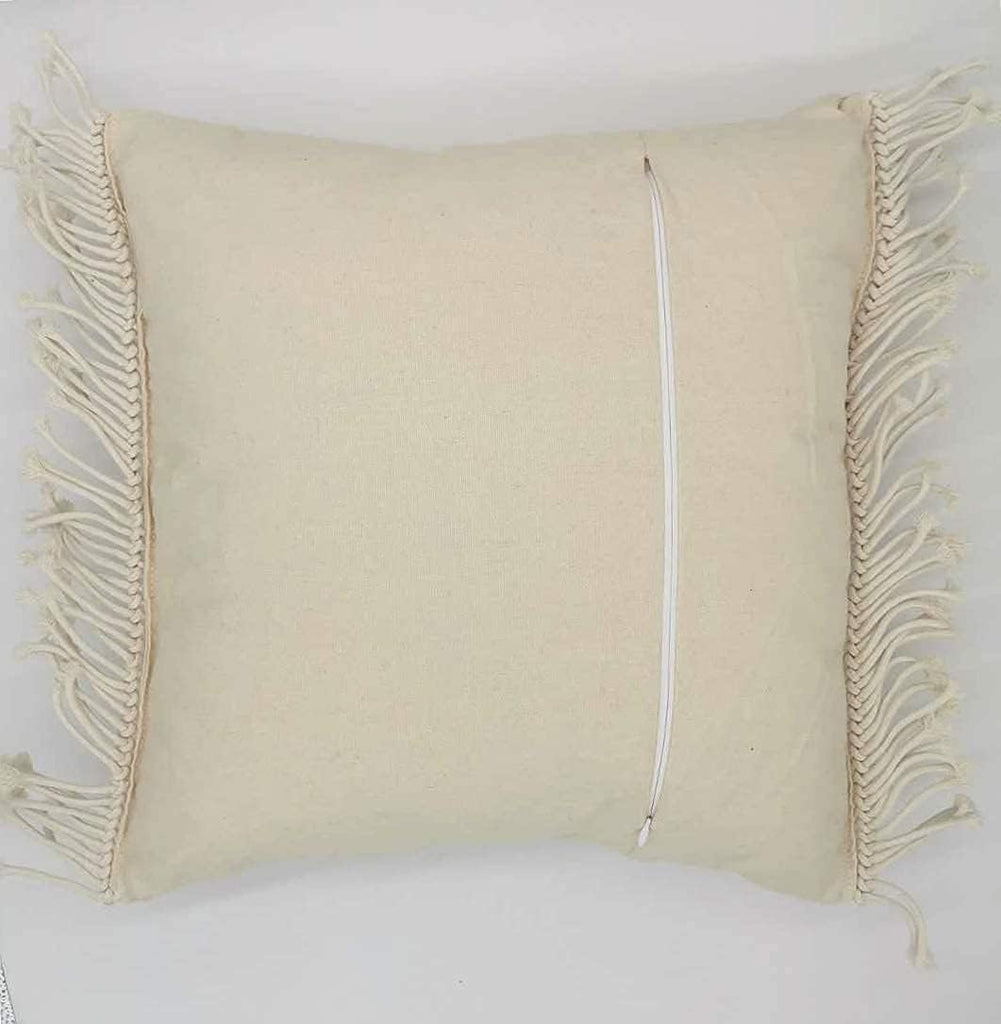 Macramé Pillow Cover- Set of 2 Boho Cushion Cover 100% Cotton Decorative Fringe Pillow Cover Boho Home Decor