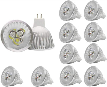 MR16 LED Bulbs 3W Cool White GU5.3 12V Spotlight for Landscape Recessed Track Lighting, 20W Halogen Equivalent, Pack