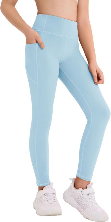 Girls Athletic Leggings Kids High Waisted Dance Yoga Pants