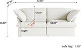 82.66" Cloud Couch for Living Room, Modular Sectional Sofa, Comfy Convertible Sectional Couches, Cushion Covers Removable, Down Filled Sofas for Living Room, Home, Apartment (Love Seat, White) A124-B0D3TJC1YZ