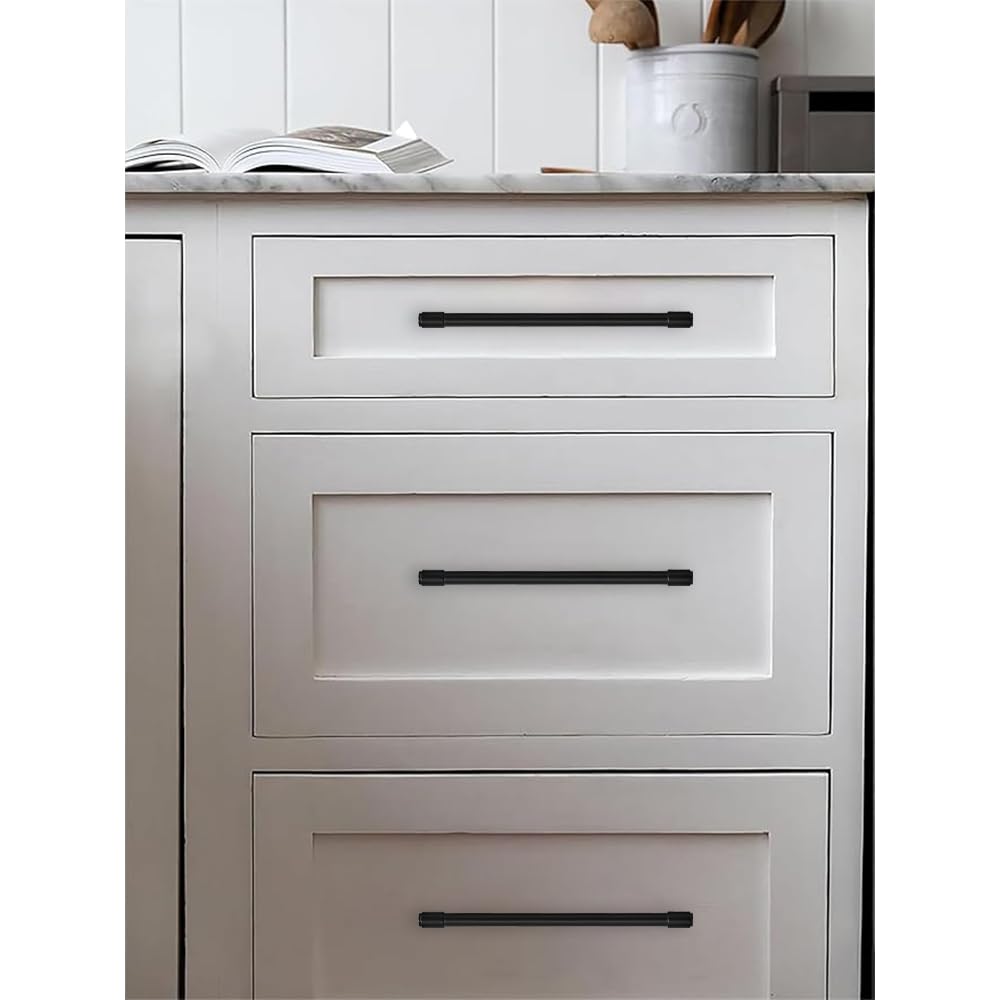 Solid Heavy Duty Jasper Pulls 2 Pack Matte Black Cabinet Pulls 10 Inch Hole Centers Cupboard Handles Modern Drawer