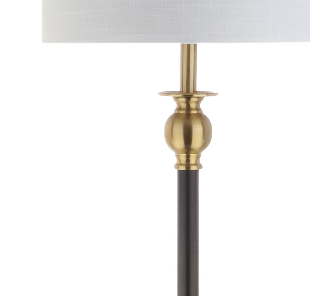 Evans LED End Table Floor Lamp 61" Metal, Black/Brass Gold