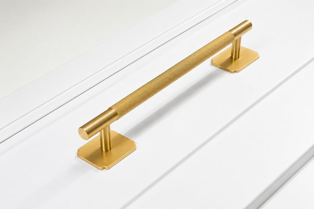 1.7" Gold Backplates of Bifold Closet Cabinet Knobs