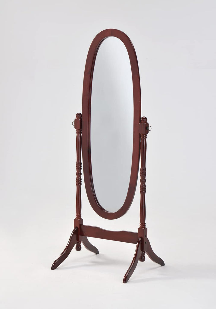 Swivel Adjustable Full-Length Oval Wood Cheval Floor Mirror, in White/Black/Cherry/Oak/Silver/Gold/Espresso/Grey
