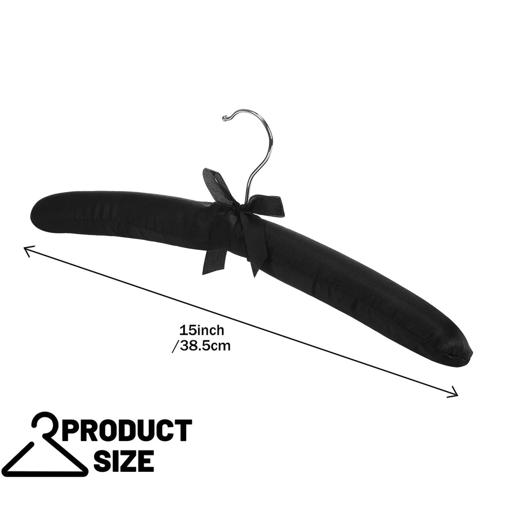 24 Pack Satin Padded Hangers for Women Clothing 15", Black