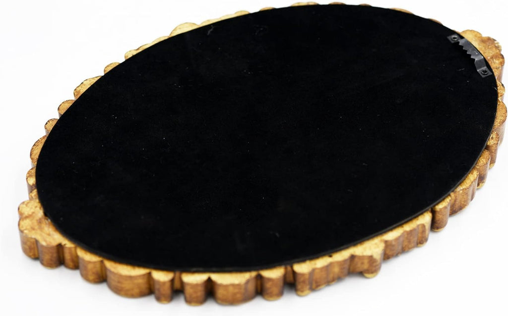 Small Oval Wall Mirror Resin Frame Size:15 x 10.7 inch