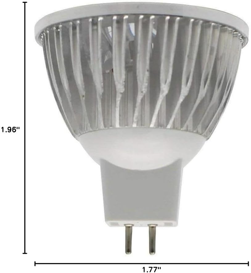MR16 LED Bulbs 3W Cool White GU5.3 12V Spotlight for Landscape Recessed Track Lighting, 20W Halogen Equivalent, Pack