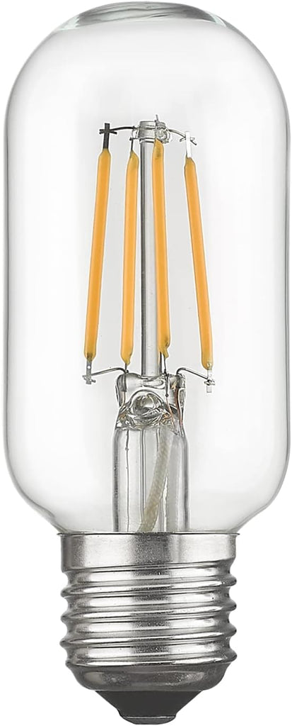 Vintage T45 LED Edison Bulbs 6 Packs, Antique Tubular Bulbs 6W 2700K Warm White, E26 Base 60 Watt Equivalent 700