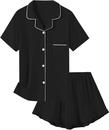 Girls Pajamas Set 2 Piece Button Down Pjs Soft Ruffle Sleepwear Loungewear
