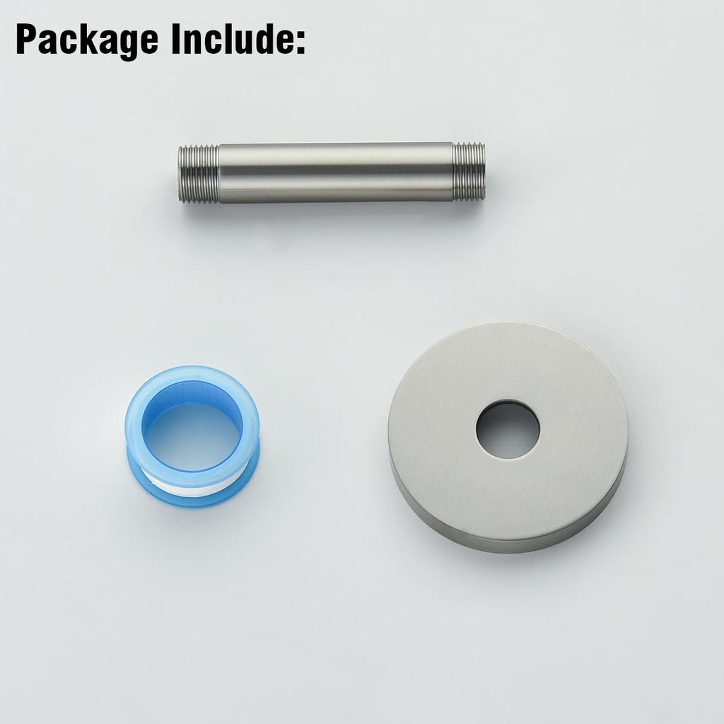 Shower Arm with Flange,4 Inches Ceiling Mount Shower Head Extension Arm Straight Arm Ceiling-Mounted For Fixed Shower