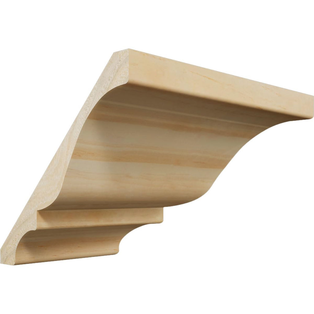 3 3/4"P x 3 11/16"H Solid Wood Stain Grade Crown Moulding Outside Corner, Pine (Matches
