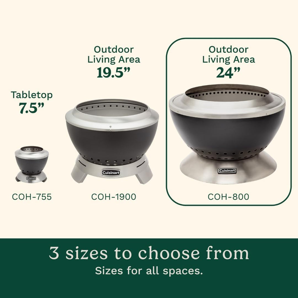 24” Cleanburn Smokeless Fire Pit with Removable Base for Ash, Portable Wood Burning Outdoor Fireplace, Stainless Steel Smoke Free Outdoor Heater - Image 3