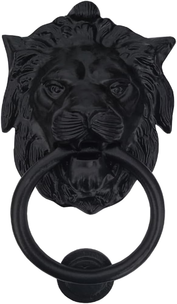 Hardware "Lion Ring" Black Antique Iron Door Knocker for Door Front