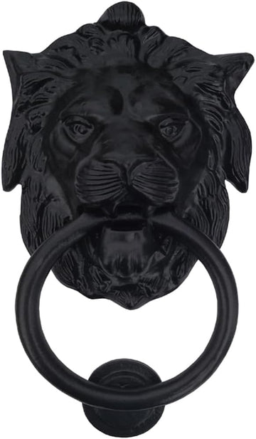 Hardware "Lion Ring" Black Antique Iron Door Knocker for Door Front