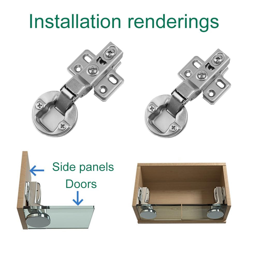 2 Pieces Soft-Close Hydraulic Hinges, 35mm Glass Door Hinges