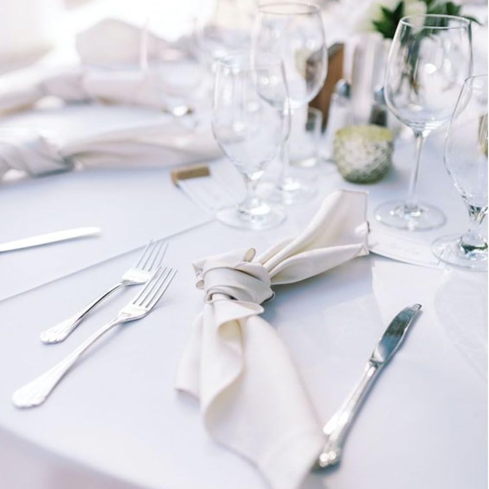 10 Pack Table 60 x 102 Inch Tablecloths for 6 Foot Rectangle Tables. Stain and Winkle Resistant Polyester Washable
