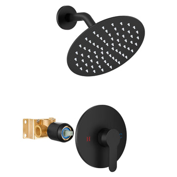 8 Inch Matte Black Shower Faucet Set,Shower Valve Kit
